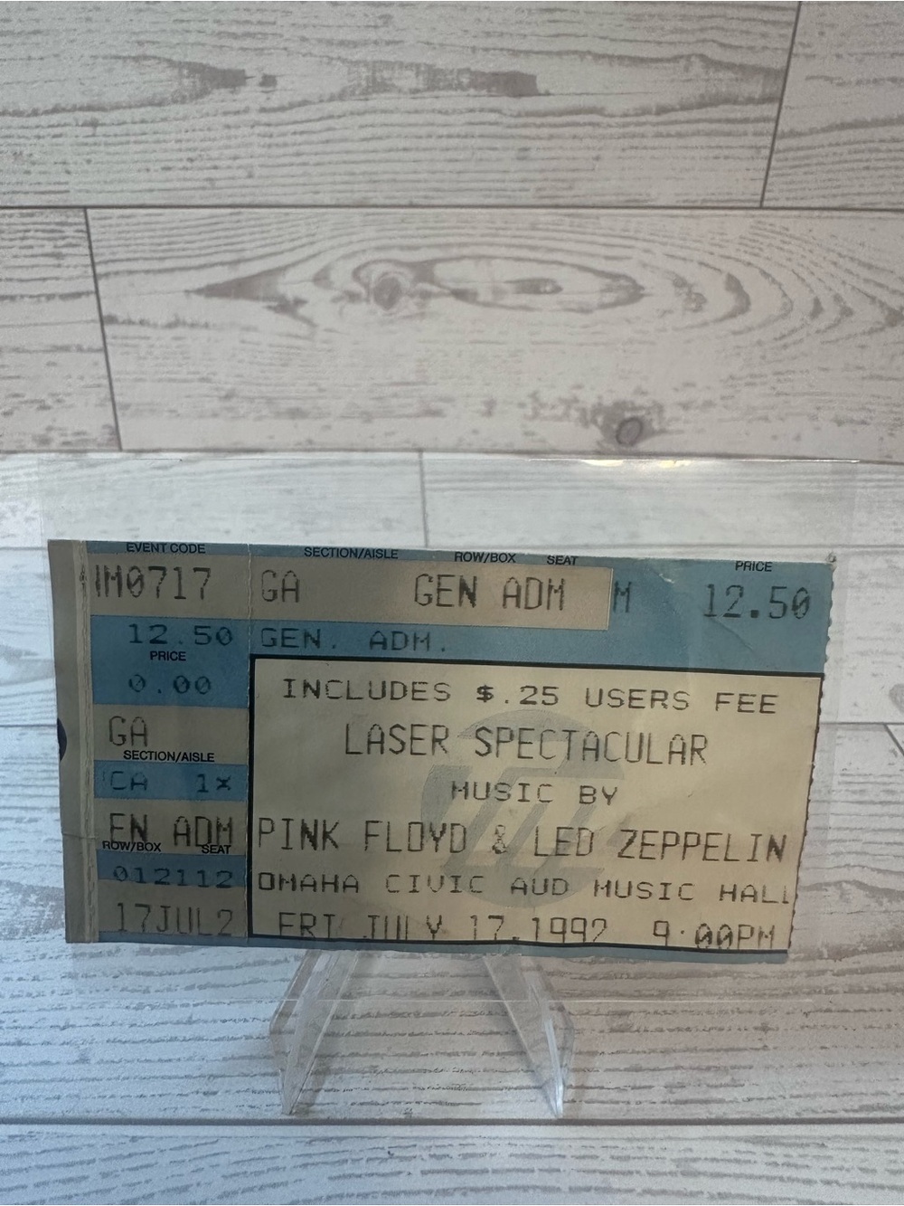 1992 Laser Spectacular Pink Floyd Led Zeppelin Omaha Civic Auditorium RARE